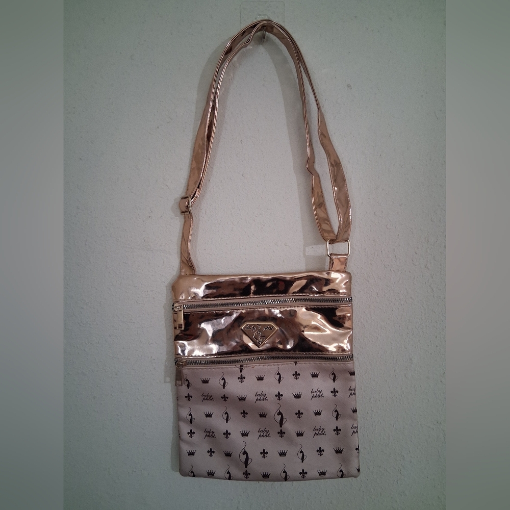 Y2K Baby Phat Metallic Rose Crossbody Bag